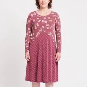 Gudrun Sjoden Floral Dark Pink Micromodal Jersey Dress
